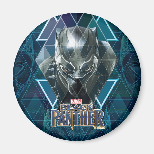 Black Panther | Geometric Character Pattern Magnet (Front)