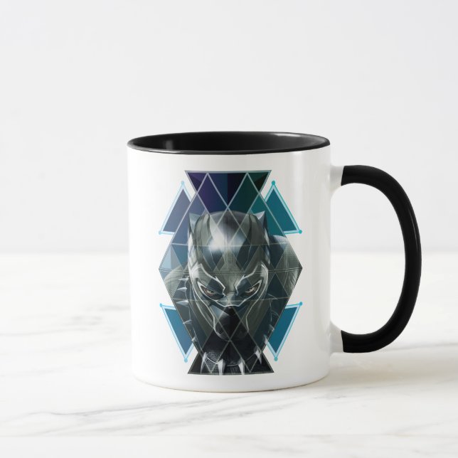 Black Panther | Geometric Character Pattern Mug (Right)