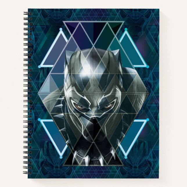 Black Panther | Geometric Character Pattern Notebook (Front)
