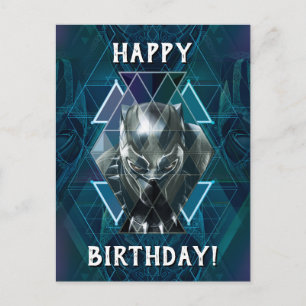 Black Panther   Geometric Character Pattern Postcard