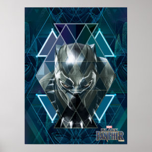 Black Panther   Geometric Character Pattern Poster