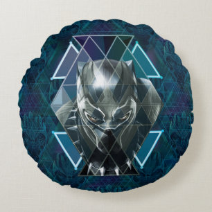 Black Panther   Geometric Character Pattern Round Pillow