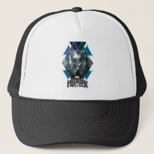 Black Panther Geometric Character Pattern Trucker Hat
