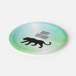 Black Panther Happy Birthday  Paper Plate