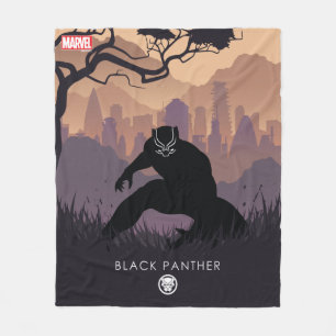 Black Panther Heroic Silhouette Fleece Blanket
