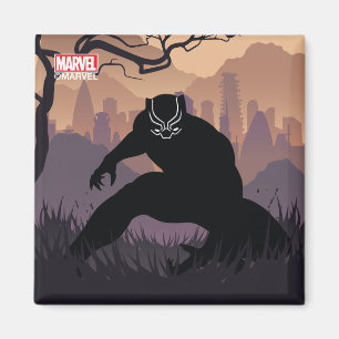 Black Panther Heroic Silhouette Magnet