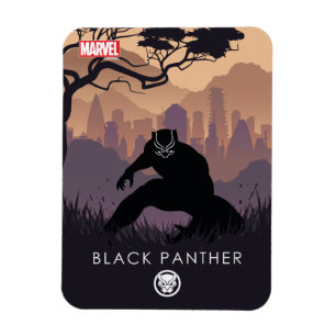 Black Panther Heroic Silhouette Magnet