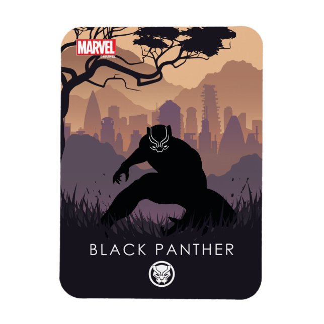 Black Panther Heroic Silhouette Magnet (Vertical)