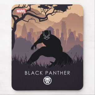 Black Panther Heroic Silhouette Mouse Pad