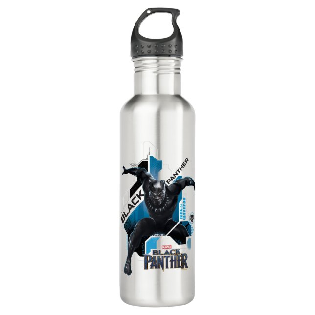 Black Panther | High-Tech Character Graphic 710 Ml Water Bottle (Front)