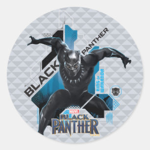 Black Panther   High-Tech Character Graphic Classic Round Sticker