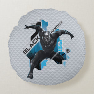Black Panther   High-Tech Character Graphic Round Pillow