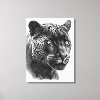 Black Panther Illustration - Pencil Drawing Canvas Print