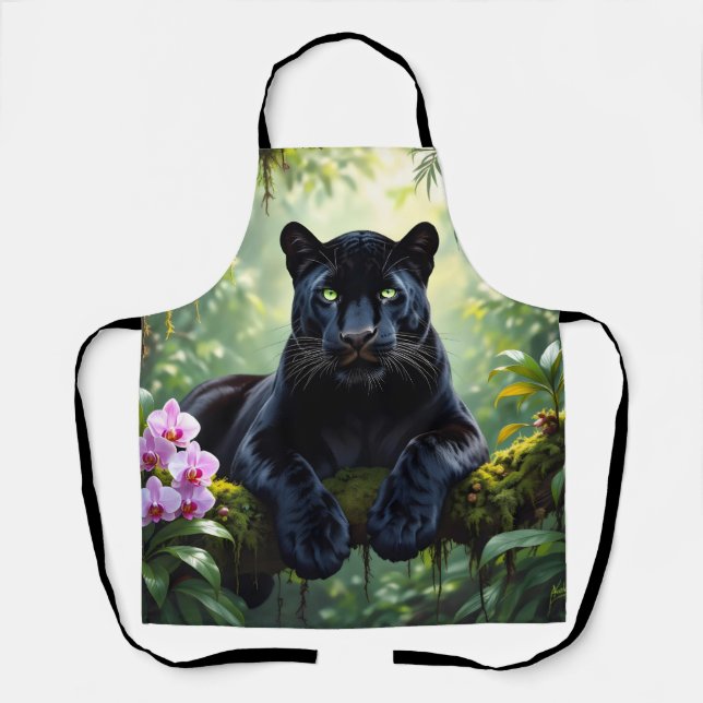 Black Panther in the Jungle Apron (Front)