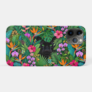 Black Panther Jungle Flowers & Tropical Foliage iPhone 11 Pro Case