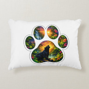 Black Panther Jungle Paw Design Accent Pillow