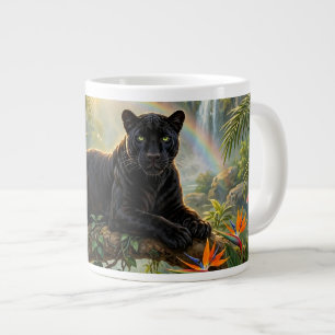Black Panther Kenya Jungle Flowers Waterfall Large Coffee Mug