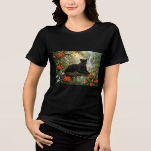 Black Panther Kenya Jungle Flowers Waterfall Tri-Blend Shirt