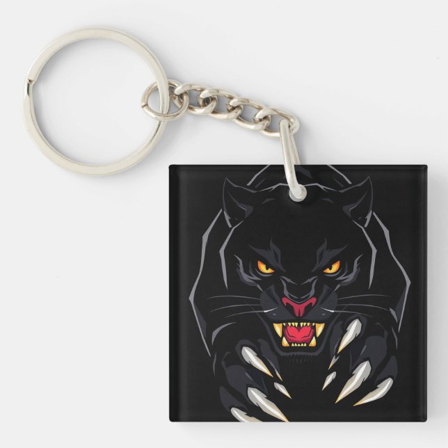 Black panther keychain (Front)