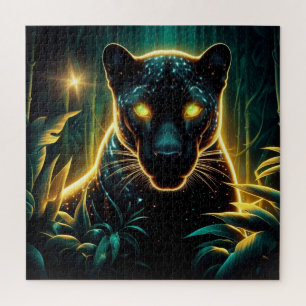 Black panther magic forest nature mystery abstract jigsaw puzzle