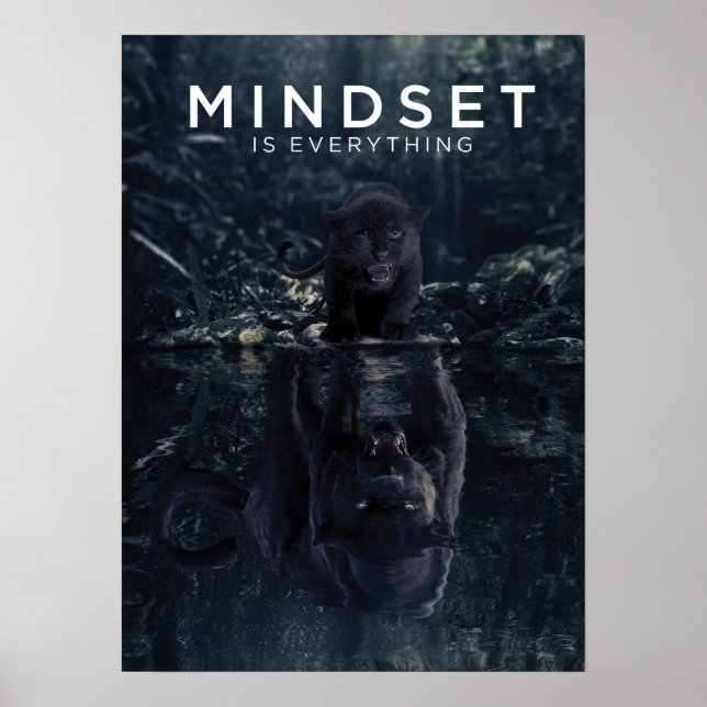 Black Panther Mindset Motivation Poster (Front)