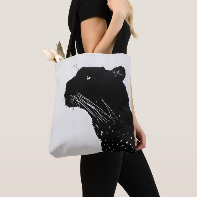 Black Panther Minimalism Tote Bag (Close Up)