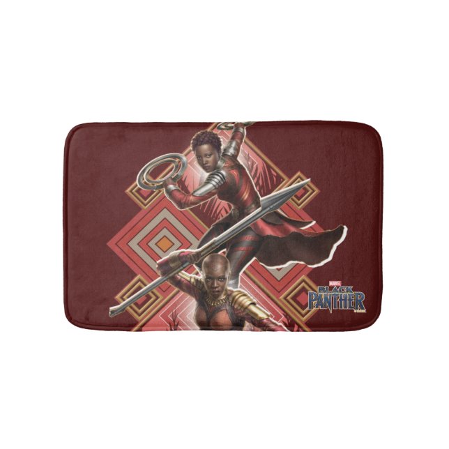 Black Panther | Nakia & Okoye Wakandan Graphic Bath Mat (Front)