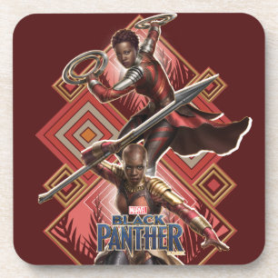 Black Panther   Nakia & Okoye Wakandan Graphic Coaster