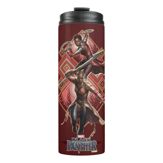 Black Panther | Nakia & Okoye Wakandan Graphic Thermal Tumbler (Front)
