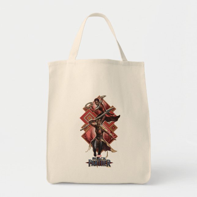 Black Panther | Nakia & Okoye Wakandan Graphic Tote Bag (Front)