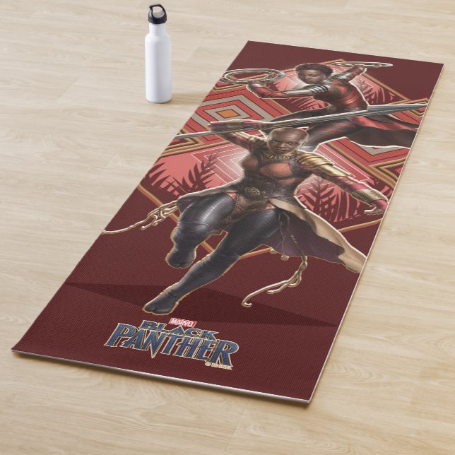 Black Panther | Nakia & Okoye Wakandan Graphic Yoga Mat (In Situ)