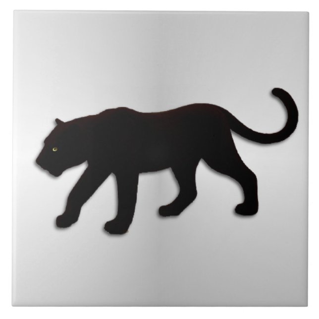 Black Panther on Silver Tile (Front)