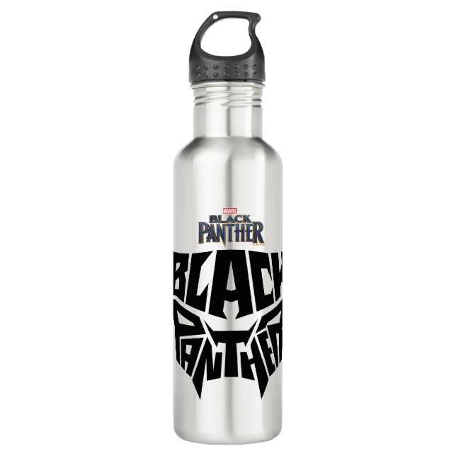 Black Panther | Panther Head Typography Graphic 710 Ml Water Bottle (Front)