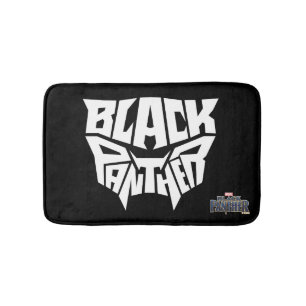 Black Panther   Panther Head Typography Graphic Bath Mat