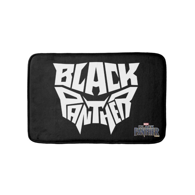 Black Panther | Panther Head Typography Graphic Bath Mat (Front)