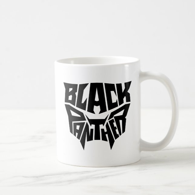 Black Panther | Panther Head Typography Graphic Coffee Mug (Right)