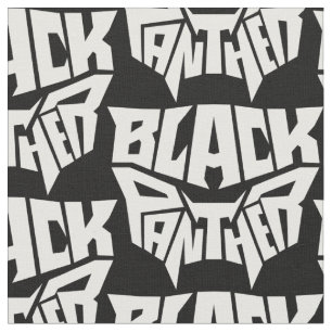 Black Panther   Panther Head Typography Graphic Fabric