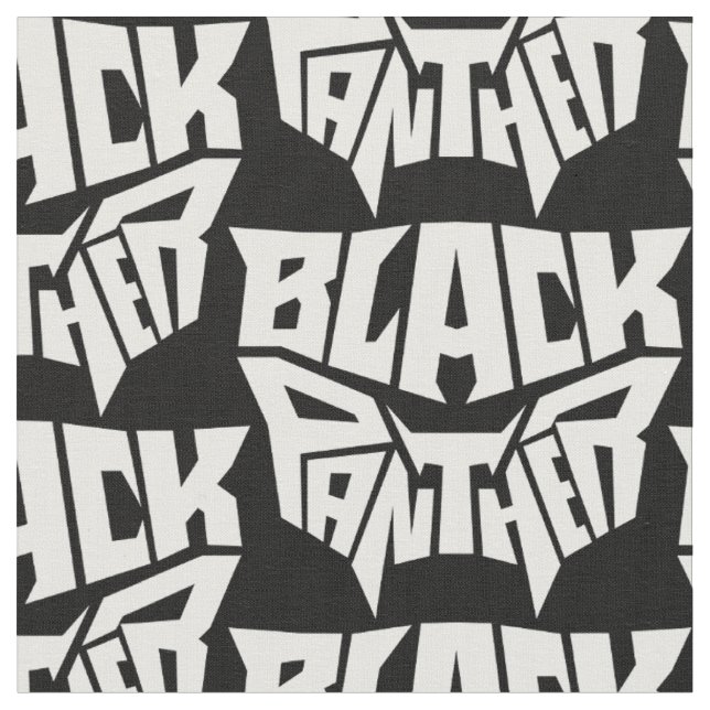 Black Panther | Panther Head Typography Graphic Fabric (Close Up)