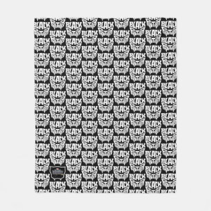 Black Panther   Panther Head Typography Graphic Fleece Blanket