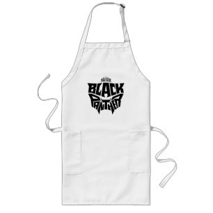 Black Panther   Panther Head Typography Graphic Long Apron