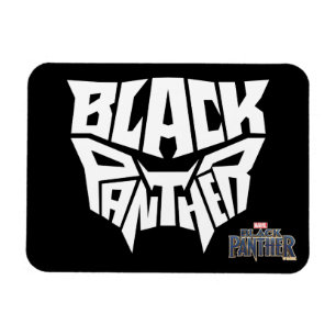 Black Panther   Panther Head Typography Graphic Magnet
