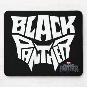 Black Panther Panther Head Typography Graphic Mouse Pad