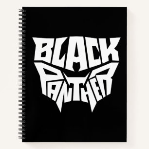 Black Panther   Panther Head Typography Graphic Notebook