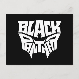 Black Panther   Panther Head Typography Graphic Postcard