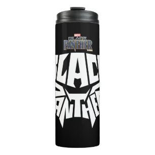 Black Panther   Panther Head Typography Graphic Thermal Tumbler