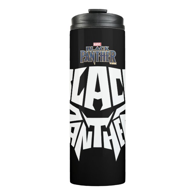 Black Panther | Panther Head Typography Graphic Thermal Tumbler (Front)