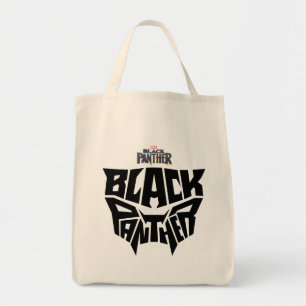 Black Panther   Panther Head Typography Graphic Tote Bag