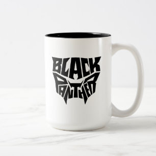 Black Panther   Panther Head Typography Graphic Two-Tone Coffee Mug