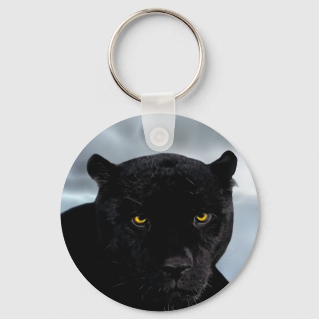 Black Panther Panthera Keychain (Front)