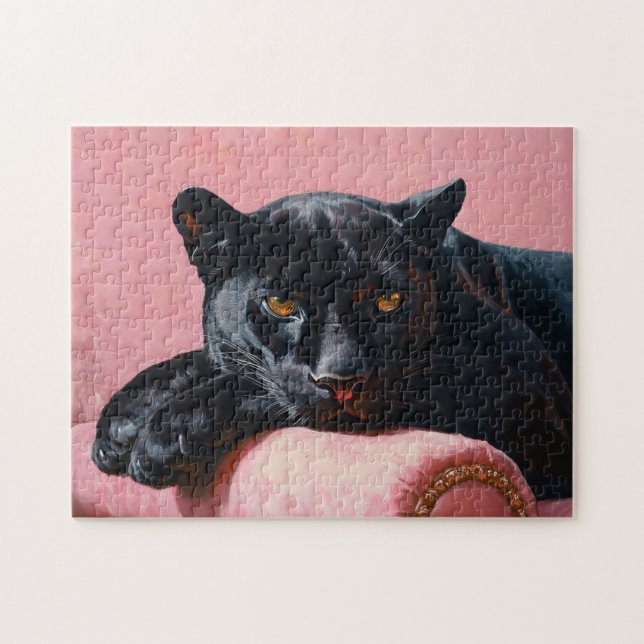 Black Panther Pink Sofa Jigsaw Puzzle (Horizontal)
